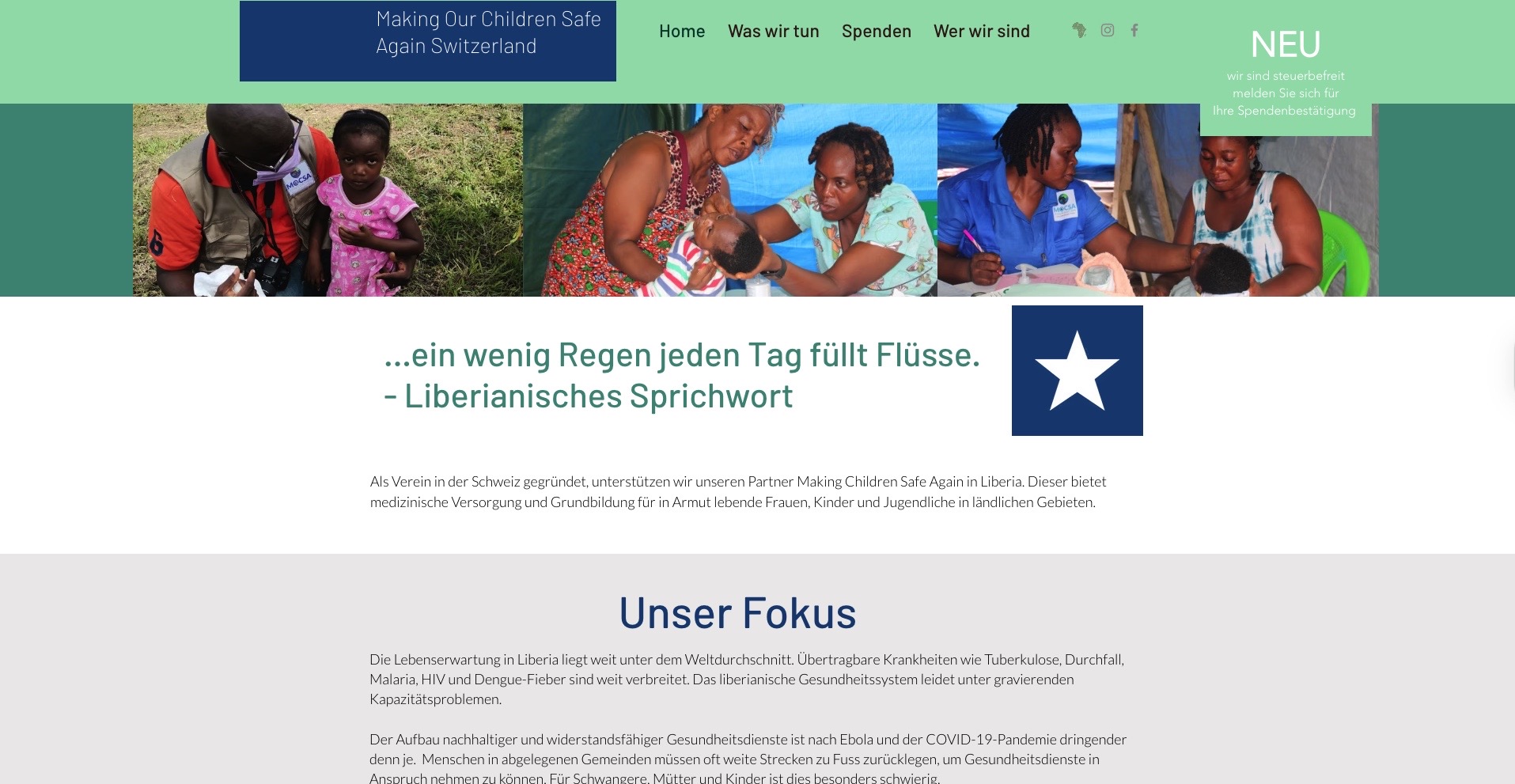 NGO landing page demo screenshot